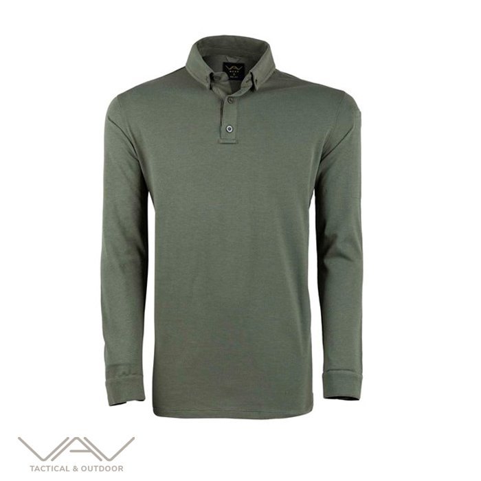Vav Tlac-04 Polo Yaka Uzun Kol Haki M Tişört