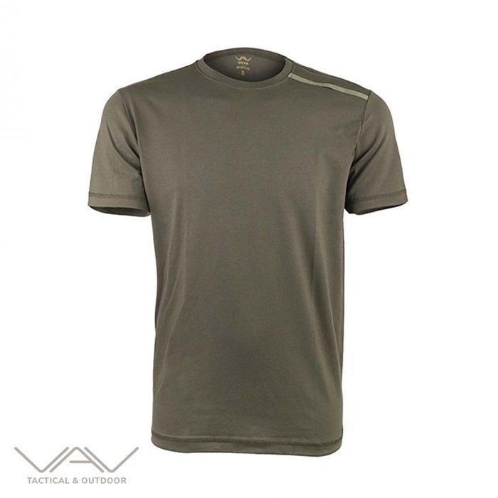 Vav Baseti-03 Yuvarlak Yaka Haki XS Tişört